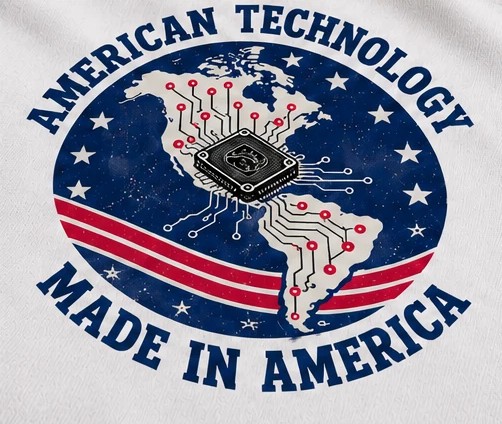 Emblema American Technology, Made in America, sem logo
