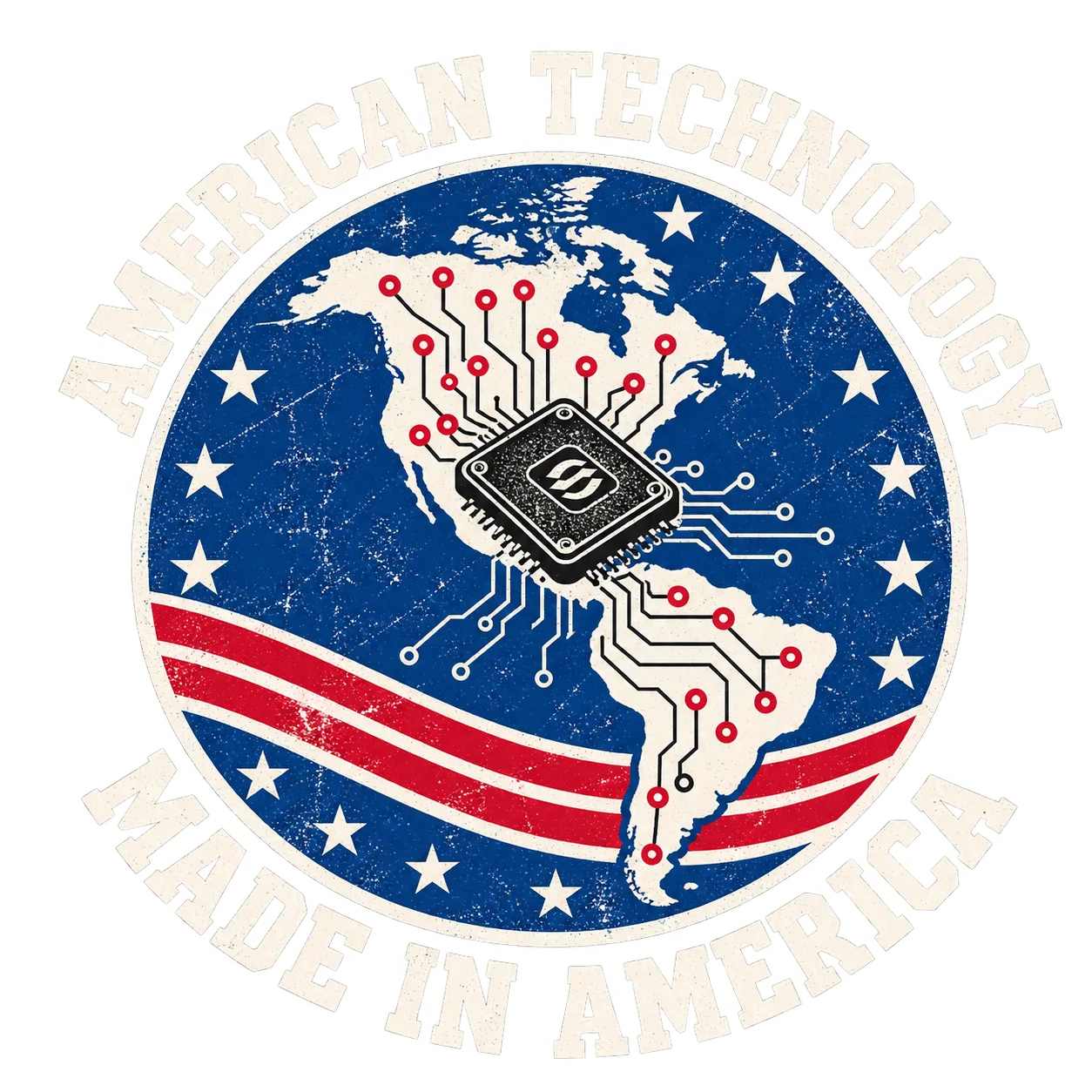 Arte das costas Made in America para camiseta azul-marinho